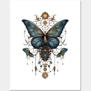 Bejewelled Turquoise Moth Posters and Art